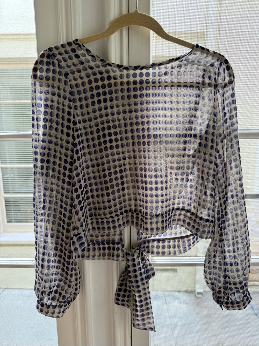 Phanuel Blue and Cream Dot Blouse
